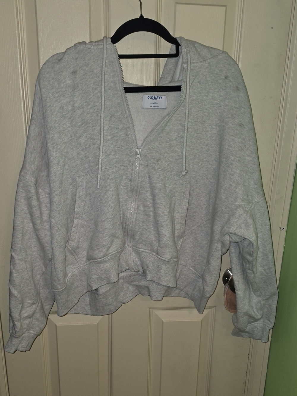 Old Navy Light Gray Zip-Up Hoodie